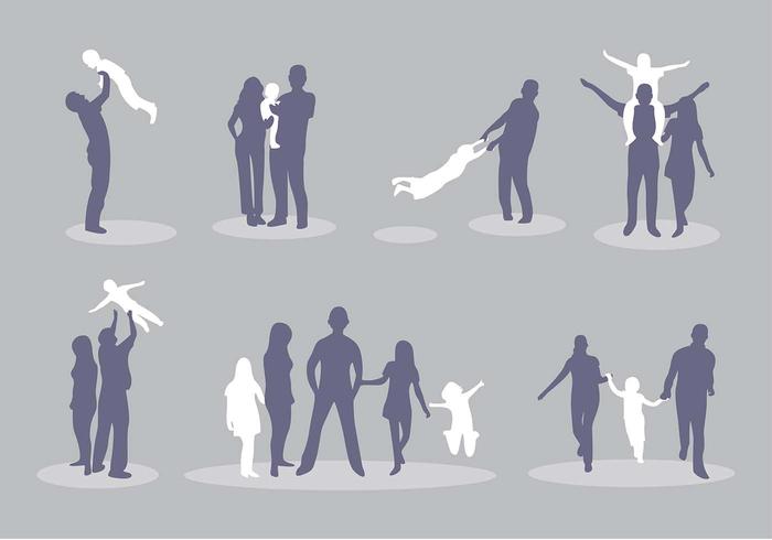 Familia Silhouette Vector Icon Pack 