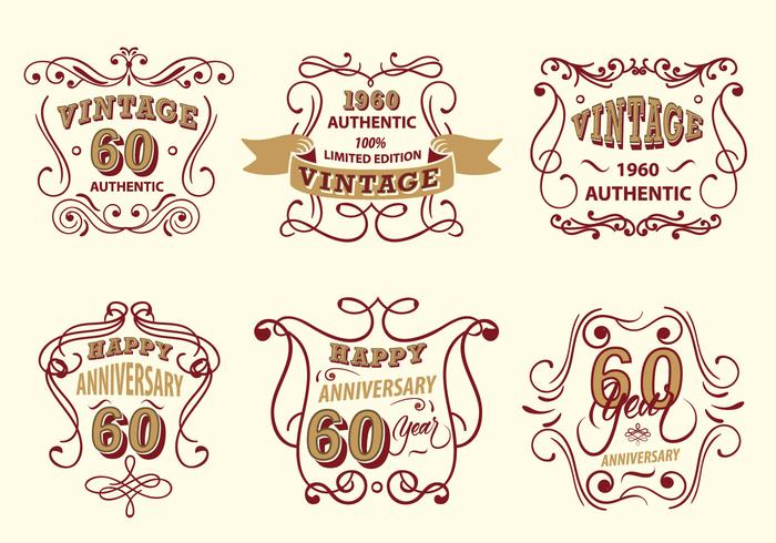 Etiqueta del vintage de Scrollwork Vector Pack