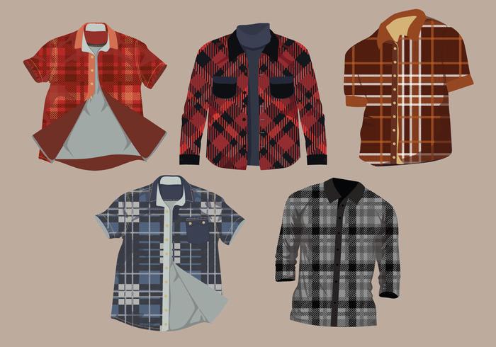 Flannel Pattern Shirt Vector Pack