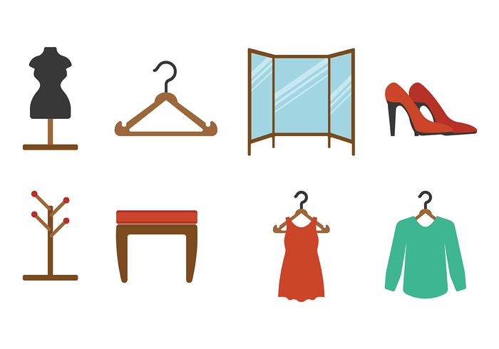 Dressing Room Flat Icon Vectors