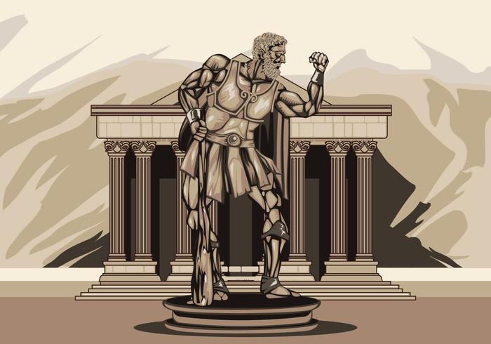 Ilustración de la estatua de Hércules vector
