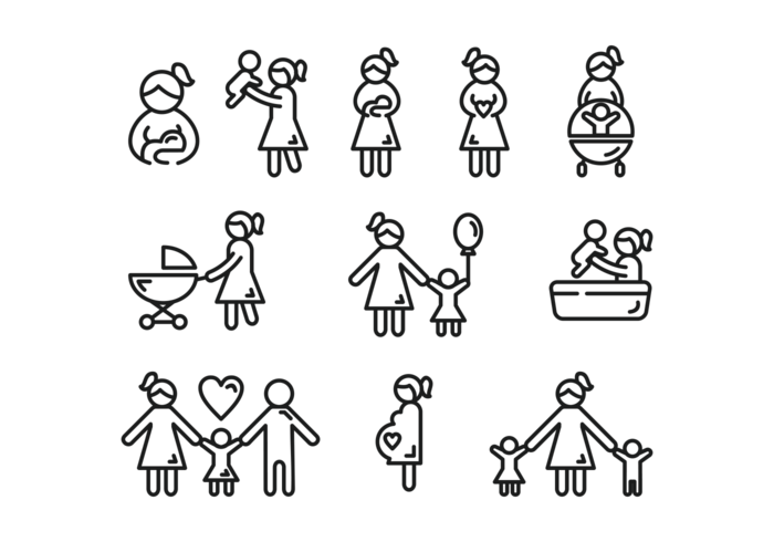 Maternidad vector de los iconos