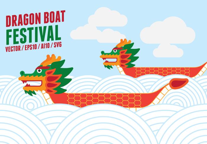 Dragon Boat Racing Illustration vector