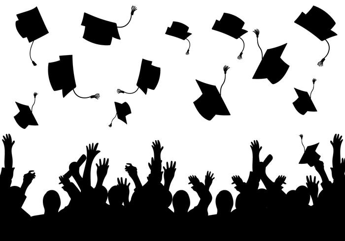 Graduation background vector silhouette