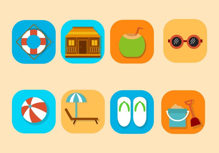 Flat Beach Vectors Flat Beach Vectors