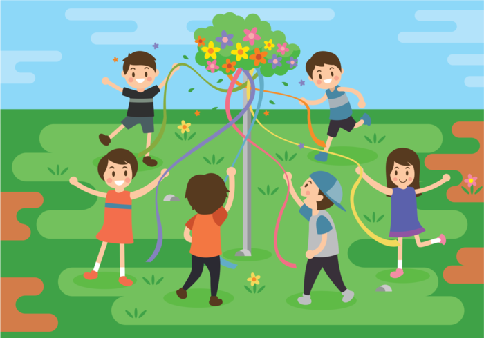 Maypole Free Vector Illustration