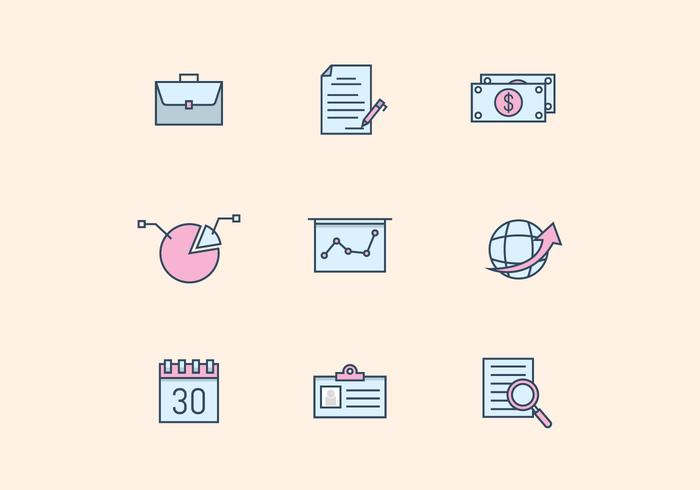 Pastel Business Icons vector