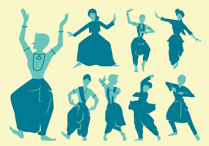 Las figuras de los bailarines Punjabi vector