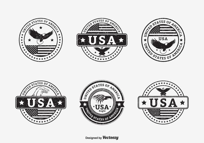 Black Grunge USA Seals Vector Black Grunge USA Seals Vector
