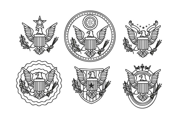 Eagle seal hand drawn outline vector