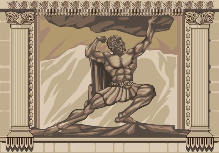 Hercules Statue Facade Vector