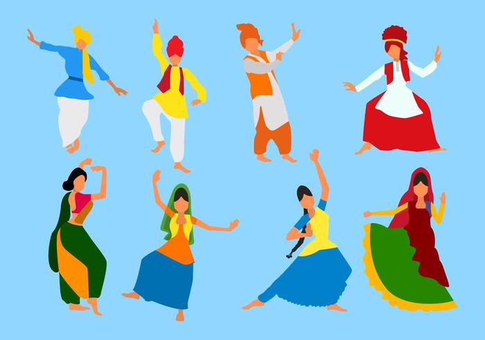 Flat Bhangra Vectors