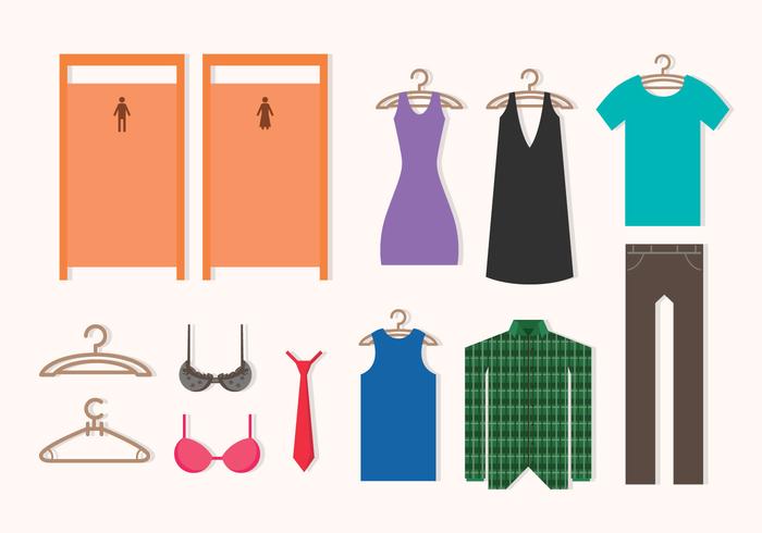 Dressing Room Icons vector