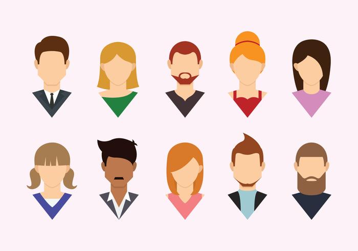 Headshot Flat Icons vector