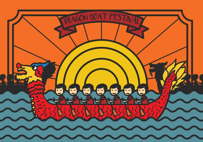 Dragon Boat Festival Illustration Vector Dragon Boat Festival Illustration Vector