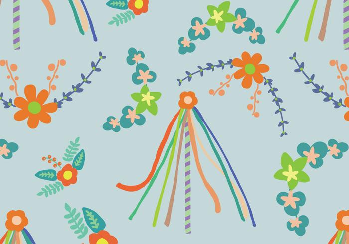 Diseño floral Maypole vector