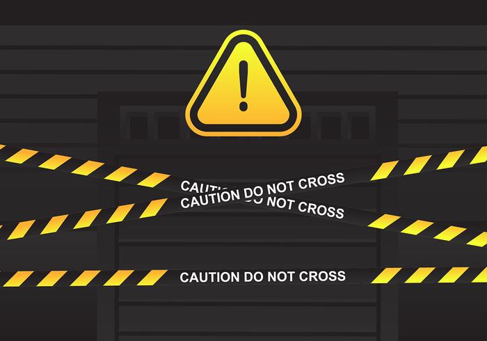 Danger Tape Over Door Vector