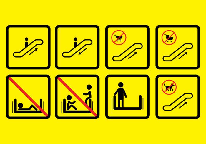 Escalator Sign Vector