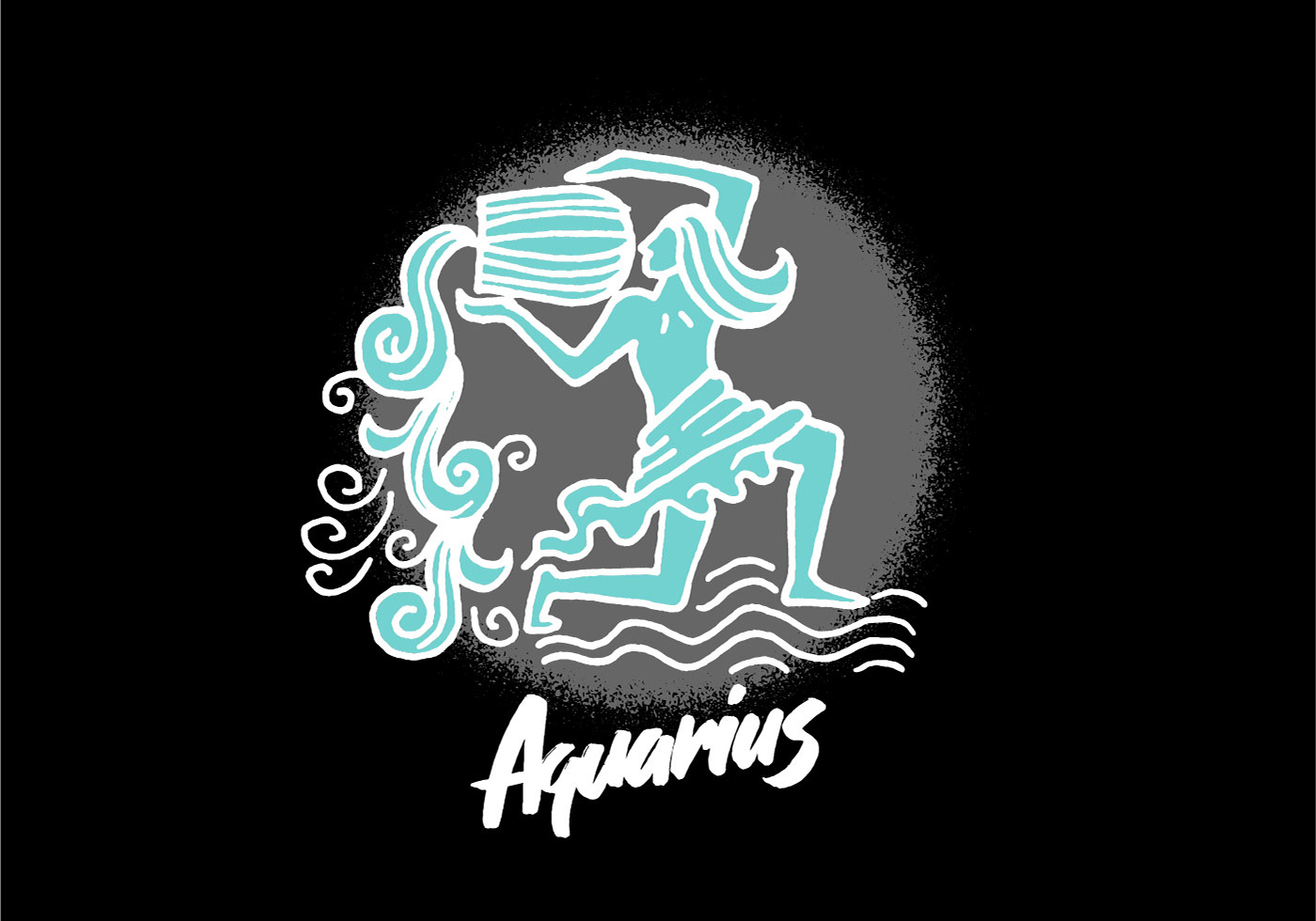 aquarius zodiac symbol vector clipart edit