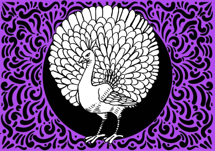 Diseño adornado del pájaro del pavo real vector