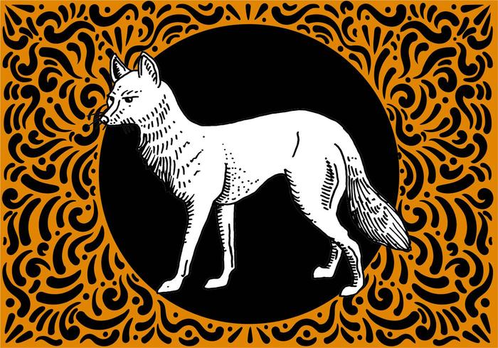 Ornate Hand Drawn Fox Design vector