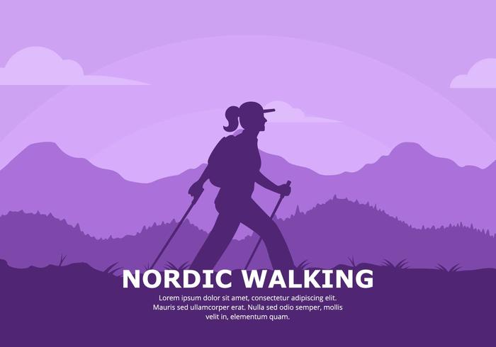 Nordic Walking Background vector