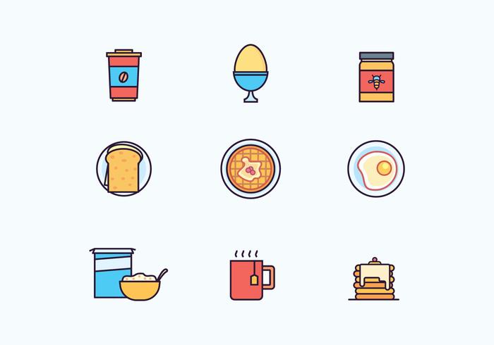 Iconos del desayuno vector