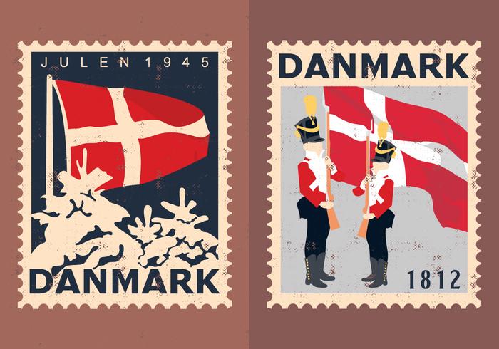 Denmark Travel Stamps vector