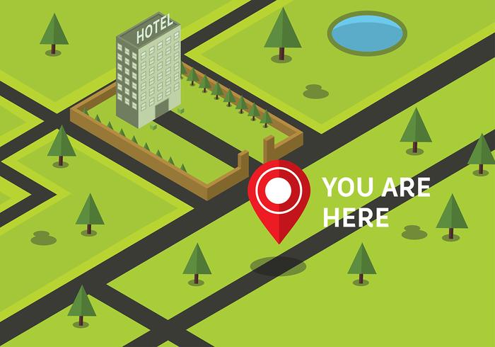 Free  Isometric You Are Here Map Vector