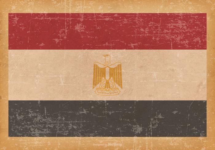 Bandera de Egipto en el fondo de Grunge vector