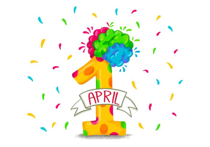 Colorful Funny Number One for April Fool's Day Colorful Funny Number One for April Fool's Day