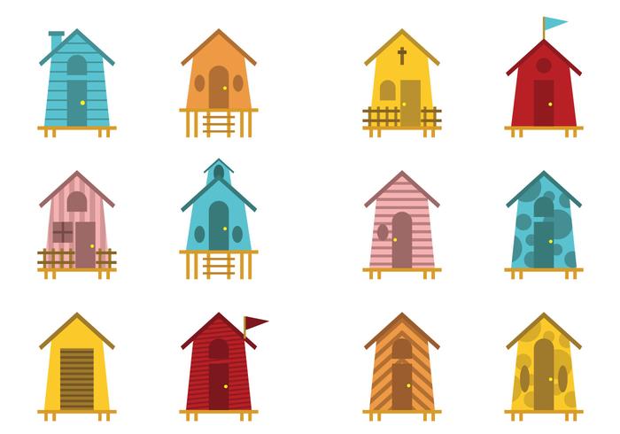 Fun Decorative Beach Hut Vectors