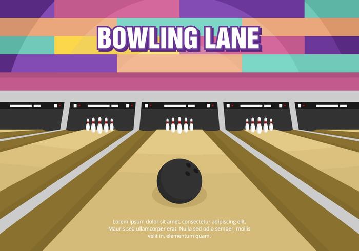 Bright Fun Bowling Lane Vector 