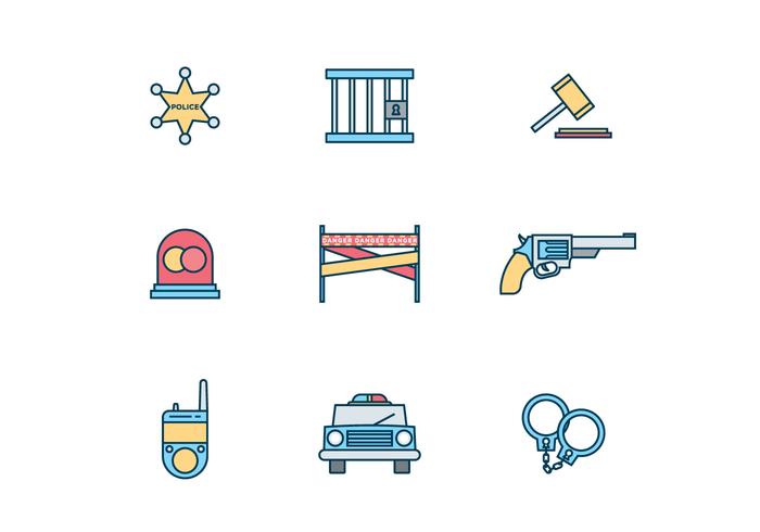 Los iconos de la policía vector