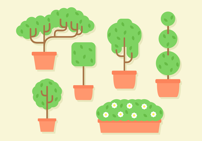 Free Flat Design Trees Vector