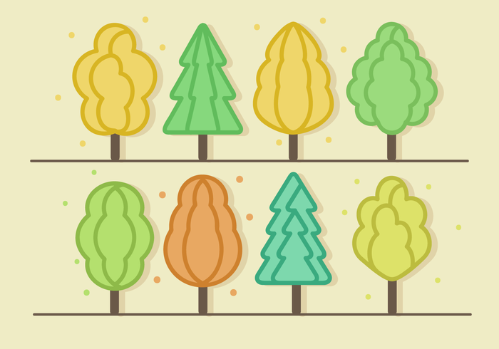 Free Minimalist Trees Vector