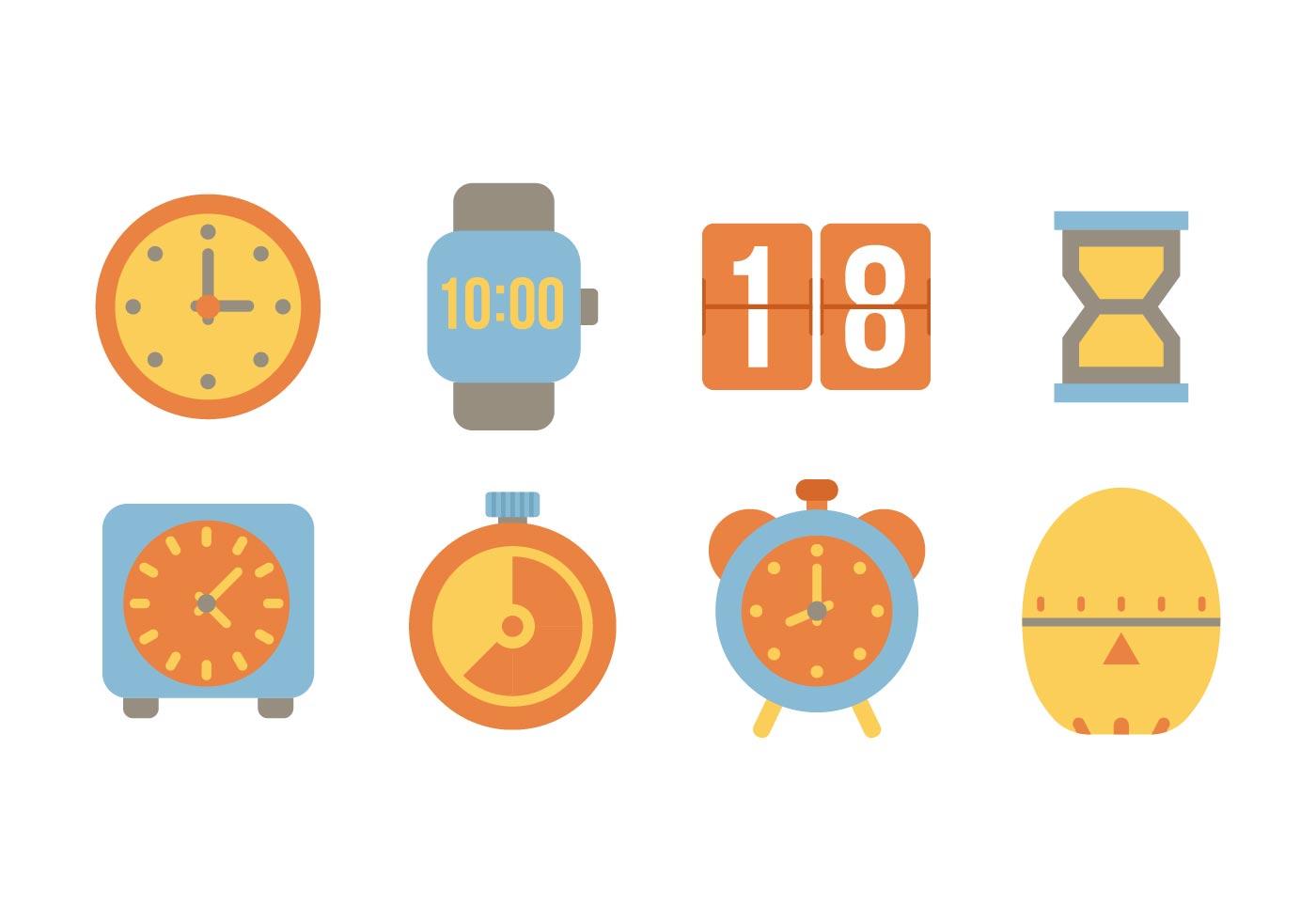 Free Flat Time Icons Vector 142826 Vector Art at Vecteezy