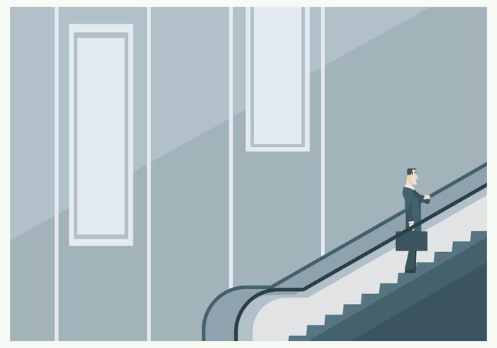 A Businessman on The Escalator vector