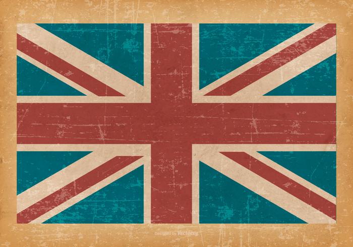 United Kingdom Flag on Old Grunge Background vector