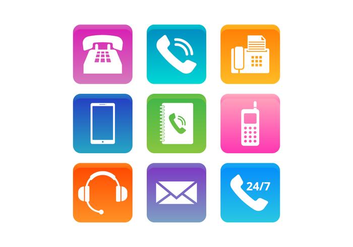 Telephone and Communication Vector Icons