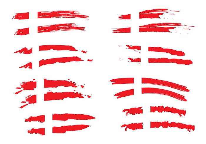 Painted Danish Flag Vectors