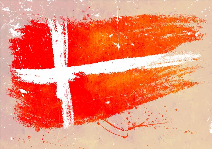 Painted Danish Flag Backdrop Background vector