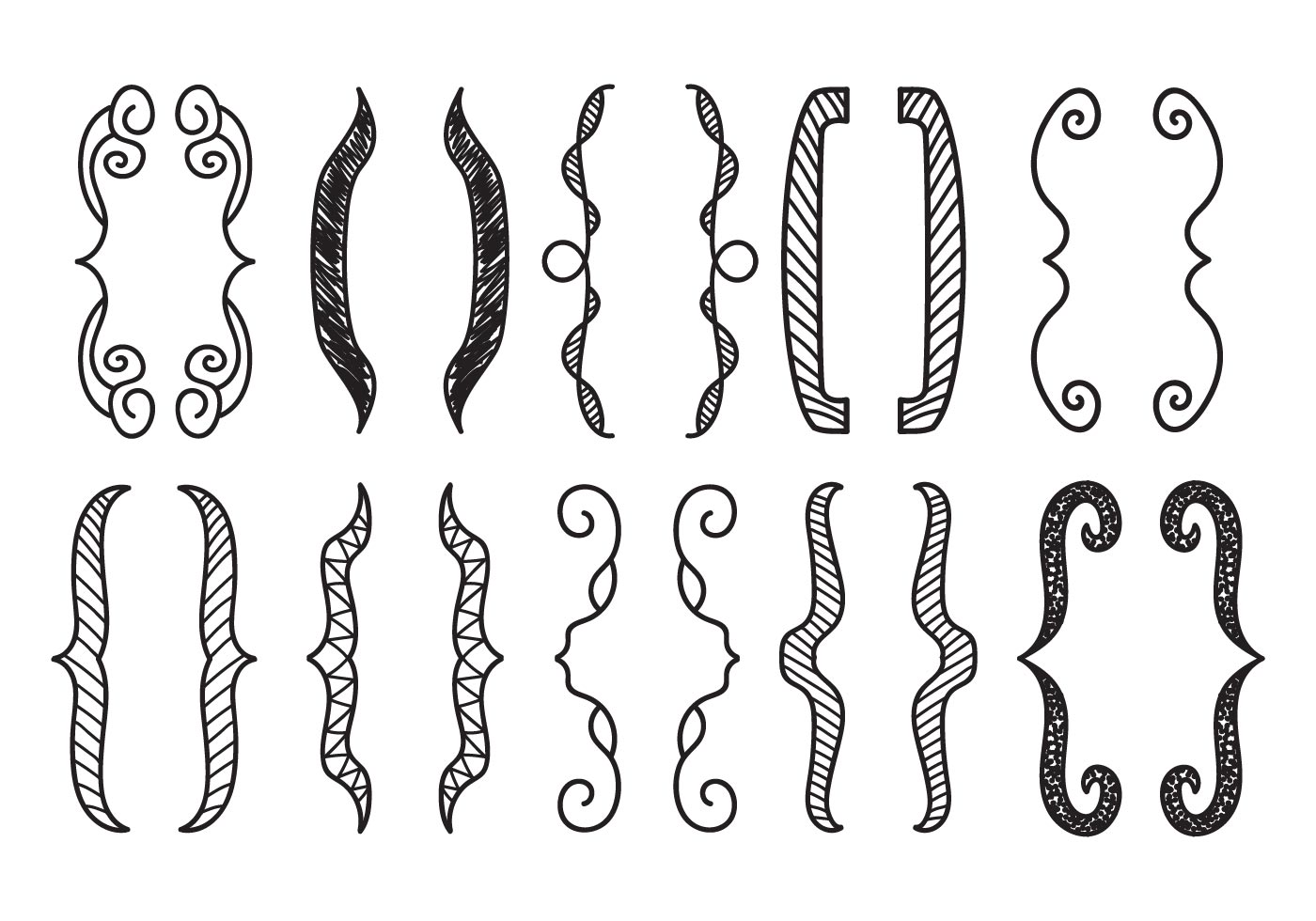 Download Free Hand Drawn Bracket Vector - Download Free Vectors, Clipart Graphics & Vector Art