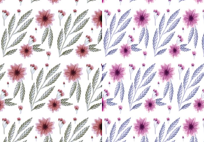 Vectoriales dibujados a mano patrones florales vector