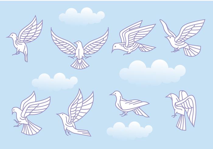 Stylized Vector Paloma or Dove Variations