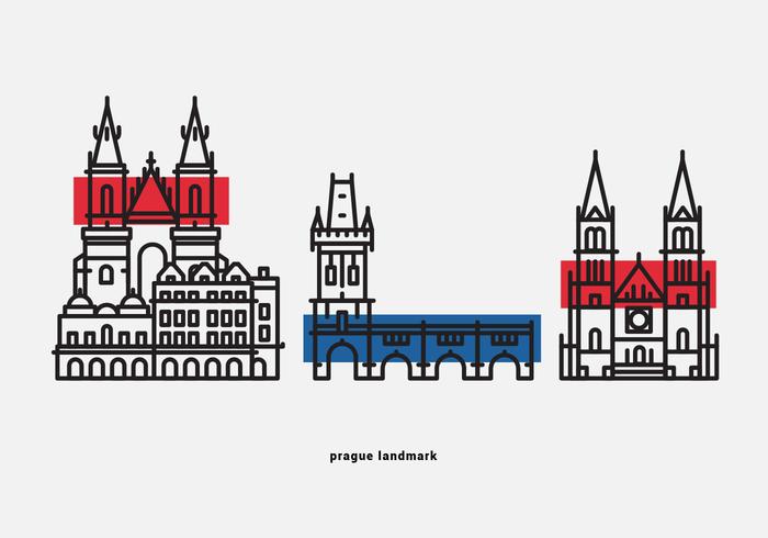 Prague Landmark Vector Icon Pack