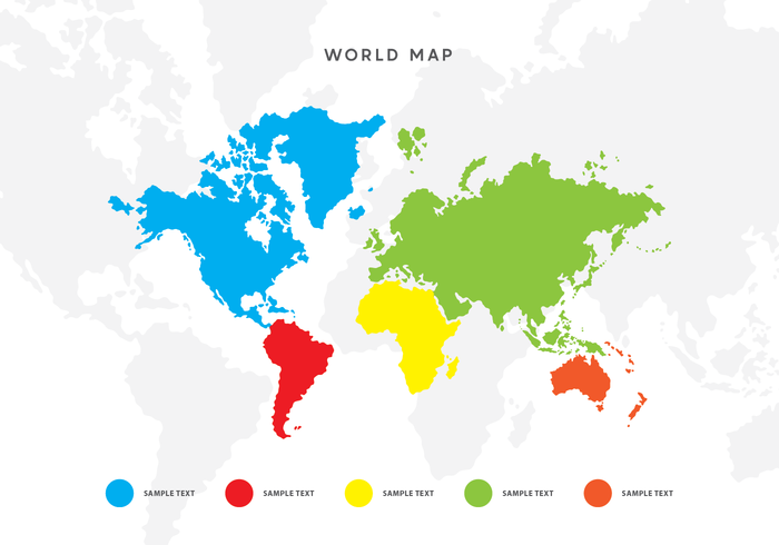 Mundial mapa vectorial con punteros vector