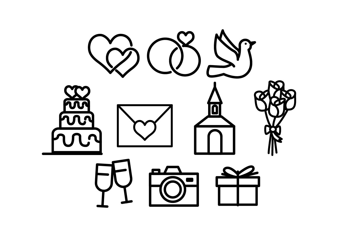 Wedding Icons Free Vector Art - (147,180 Free Downloads)