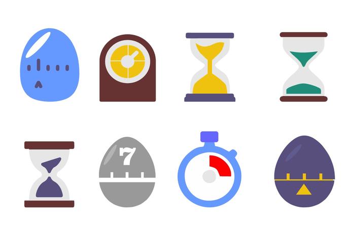 Tiempo libre y los iconos del reloj del vector