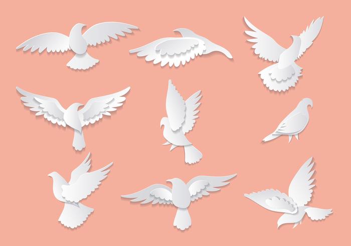 Dove or Paloma Peace Symbols Vectors